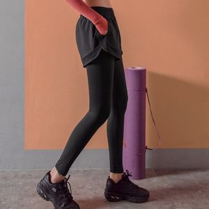 Tweedelige Pocket Sport Fitness Broek Vrouwelijke Polyester Darwstring Strakke Stretch Running Training Joggingbroek Yoga Broek