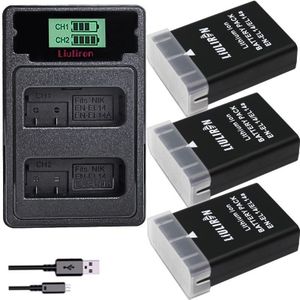 EN-EL14 En EL14 EL14A Oplaadbare Li-Ion Batterij + Led Usb Dual Charger Voor Nikon ENEL14 D5300 D5200 D5100 D3100 D3200 p710