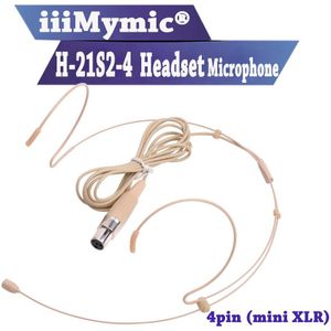 IiiMymic H-21S2-4 Condensor Headset headset Microfoon Voor Shure Draadloze Body-Pack Zender mini 4pin XLR TA4F Connector
