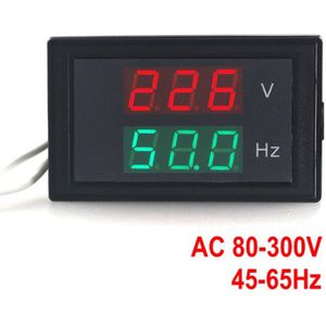 AC 80-300.0V 45-65HZ Dual Display Spanning Frequentie Meter Teller Voltmeter Hertz/HZ Meter met Rode Led