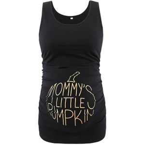 Moederschap Halloween Basic Tank Tops Solid Side Ruches O Hals Zwangerschap T-Shirt Mouwloos Super Zachte Stretch Moederschap Kleding