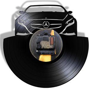 Morden Auto Automotive Vinyl Record Wandklok Led Licht Vintage Handgemaakte Uurwerk Uniek Cadeau Idee Voor Man