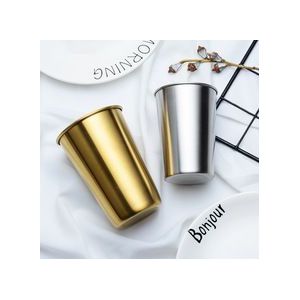 1 st 304 Rvs Single Layer Geïsoleerde Beker kinderen Anti-val Titanium-plated Gold Cup Bier cup