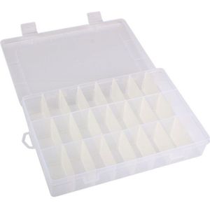 Oranje Verstelbare 24 Compartiment Plastic Opbergdoos Sieraden Earring Case Cover Housekeeping Thuis Organisatoren Thuis Opslag # U