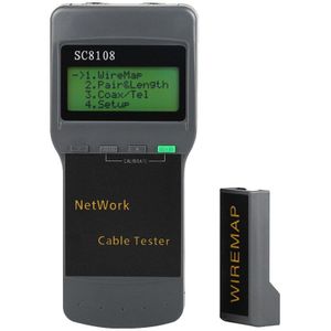 SC8108 Netwerk Kabel Tester Multifunctionele Draagbare Lcd Sn Netwerk Kabel Tester Voor RJ45 Cat5, Cat6, 5E, 6E