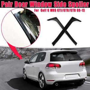 1 Paar Gloss Zwart Achterruit Side Spoiler Stickers Trim Cover Voor V-W Golf 6 MK6 Gti/Gtr/gtd Canards Splitter