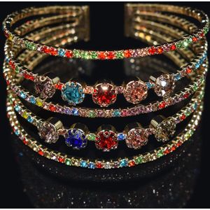 Klassieke Elegante Manchet Open Bangles Vrouwen Strass Armband Goud Rode Kristal Armband Bruids Armband Bruiloft Sieraden