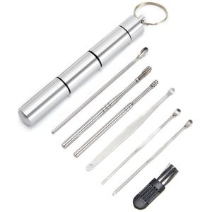 6Pcs Ear Wax Remover Oor Schoonmaken Kit Oor Pick Earpick Oor Schoner Lepel Care Ear Clean Tool Voor Baby volwassenen Oor Care Set