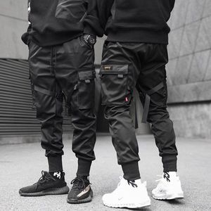 Heren Hip Hop Cargo Broek Zwart Zakken Joggen Harajuku Sportkleding Straat Modieuze Toevallige