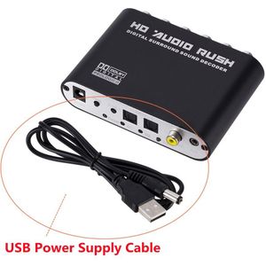 Grwibeou 5.1 Ch Audio Decoder Spdif Coaxiale Rca Dts AC3 Optische Digitale Versterker Analoge Converte Versterker Hd Audio Rush