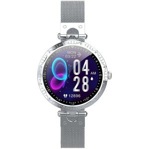 AK22 Smart Horloge Vrouwen IP68 Waterdichte Volledige Cirkel Dial Touch Screen Hartslag Bloeddrukmeter Smartwatch Meisje Dame