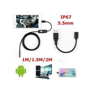 7 Mm 5.5 Mm Endoscoop Camera Hd Usb Endoscoop Met 6 Led 1/1.5/2M Zachte Kabel Waterdichte Inspectie Borescope Voor Android Pc