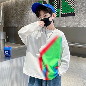 Kinderen Lente Herfst Kleding Jongens Sweatshirt Katoen Tops Koreaanse Stijl Kids Gedrukt T-shirts Grote Tieners Casual Outfits