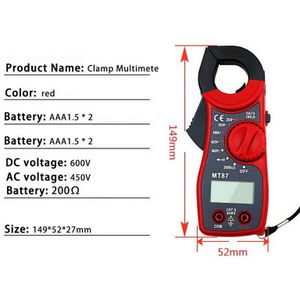 Digitale Multimeter Ac/Dc Stroom Spanning Transistor Tester Power Meter Ampere Klem Meter Test Stroomtang