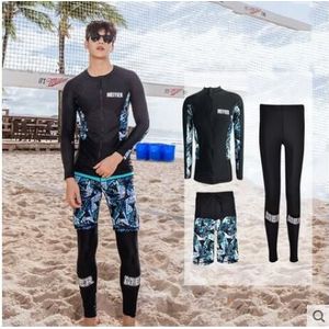 Meiyier Lange Mouwen Badpak Voor Man Rash Guard Uv 50 + Swim Surf Zip Shirt + Korte + broek Mannelijke Koreaanse Badpak Xxxl