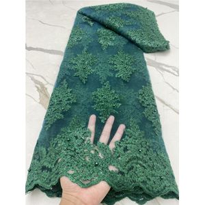 Pgc Afrikaanse Veters Stof Tulle Lace Groen Nigeriaanse Geborduurde Bruids Kant Stof Voor Bruiloft Naaien YA4524B-8