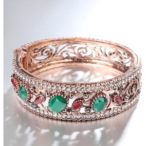 Kinel Vintage Turkse Armbanden Ronde Resin Manchet Armbanden Voor Vrouwen Antiek Goud Kleur Banquent Sieraden Dames Favoriete