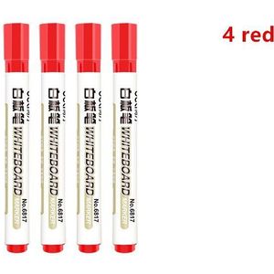 4 stks Klassieke Whiteboard Marker pen wissen Rood zwart blauw Kleur pen Stationery Office accessoires schoolbenodigdheden FB991