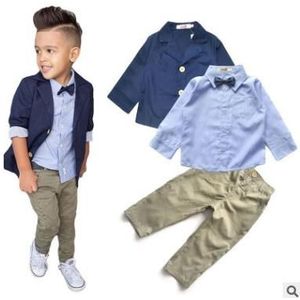 Formele Jongens pakken sets voor bruiloft Kids Britse Wind Verjaardag sets Jongen gentleman Blazers Kinderen kleding disfraz 3pcs