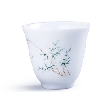 NOOLIM Blauw en Wit Porselein Cup Keramische Hand Geschilderd Bamboe Chrysant Orchidee Thee Cup Kung Fu Thee Set Drinkware