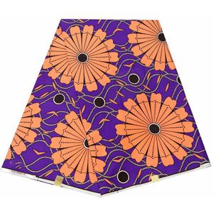 Afrikaanse Stof Wax Print Polyester Kleurrijke Bloemenprint Lente Nigeria Echte Wax Voor Jurk Bruiloft