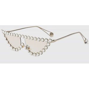 ROYAL MEISJE Luxe Zonnebril Vrouwen Mode Cat Eye Zonnebril Vrouwelijke Diamanten Platte Top Eyewear UV400 SS693