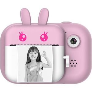 2.4 Inch Oplaadbare Kind Mini Digital Print Camera Diy Foto Afdrukken Video Recorder Camcorder Met 3 Rolls Afdrukken Papers