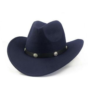 Yy Klassieke Western Cowboy Fedora Cap Voor Mannen Trilby Met Pu Lederen Riem Vrouwen Rijden Cowgirls Jazz Caps 9 Kleur CB20070