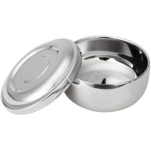 Thuis Salon Rvs Container Facial Baard Schoonmaken Tool Met Deksel Voor Mannen Scheren Kom Borstel Zeep Non Slip Professionele