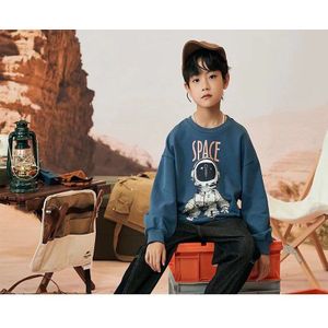 Kleding Voor Kinderen 2022 Trend Knappe Trui Jongen Top Gebakken Street Style Jas Plus Fluwelen Gedrukt Kinderen kleding