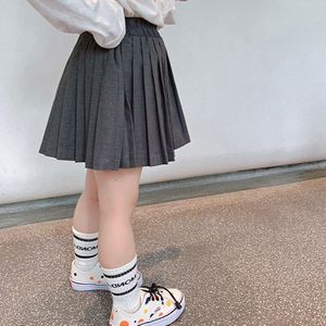 Rok Knie Lengte Ruches A-lijn Solid Regelmatige Katoen Mode Sweet Leuke Mooie Eenvoudige Comfortabele Zomer Kinderen Meisjes Kids