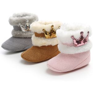 Brand Baby Laarzen Meisje Zacht Booties Winter Sneeuw Boot Baby Peuter Pasgeboren Warme Schoenen Solid Leuke Zachte Dikke Mode