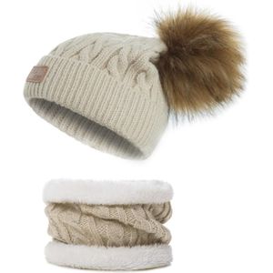 Evrfelan Mode Baby Hat & Sjaal 2 Stuks Winter Muts Sjaal Voor Meisjes Jongens Pompoms Mutsen Sjaals Set Kids Accessoires