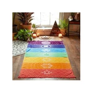 Bohemian Enkele Regenboog Chakra Tapestry vrouwen sjaal Mandala Hippie Boho Strepen Yoga Mat