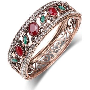 Kinel Vintage Turkse Armbanden Ronde Resin Manchet Armbanden Voor Vrouwen Antiek Goud Kleur Banquent Sieraden Dames Favoriete