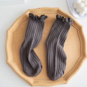 Japanse Stijl Hoge Scholieren Losse Lange Sokken Effen Lacework Stroken Ruffle Sokken Zoete Meisjes Kawaii Leuke Vrouw Sokken Sox
