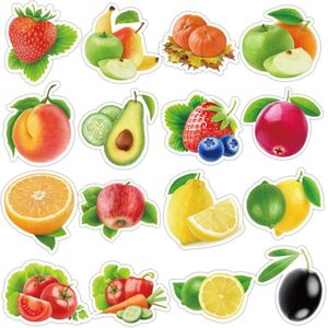 100Pcs Prachtige Cartoon Verse Fruit Groenten Stickers Voor Keuken Bakkerij Cup Schotel Koelkast Onderwijs Speelgoed Voor Kinderen