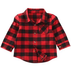 Leuke Baby Kids Peuter Jongens Meisjes Lange Mouw Plaids Controles Tops Blouse Kleding Zak Zachte Katoenen Kleding 1 -7 T