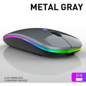 2.4G + Bluetooth 5.0 Draadloze Muis Optische Tracking Dual Mode Oplaadbare Rgb Muizen Knop Mute 1600Dpi Pc Mouse
