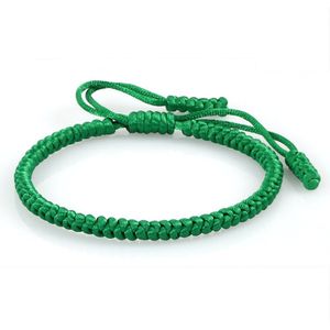 Groene Draad Gevlochten Armband Voor Mannen Vrouwen Handwoven Lucky Touw Lagen Wrap Armbanden Bangles Gebed Polsband Unisex Sieraden