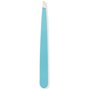 1Pc Blauw/Sliver Kleur Wenkbrauw Tweezer Hair Beauty Schuine Puller Rvs Eye Brow Clips Ontharing Makeup tool