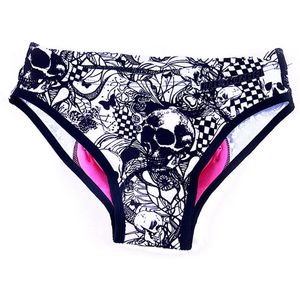 Vrouw Ondergoed Fietsen Schedel Print 3D Silicone Broek Pad Antibacteriële Rijden Apparatuur