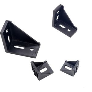 5 pcs/10 pcs 3030 Hoek Beugel Montage Zwarte Hoek Aluminium Connector 3060 4040 4080 voor Industriële Aluminium Profiel