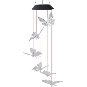 LED Solar Wind Chime Light Butterfly Style Outdoor Waterproof Garden Garland Hanging Lights Christmas Solar Lamp Decor