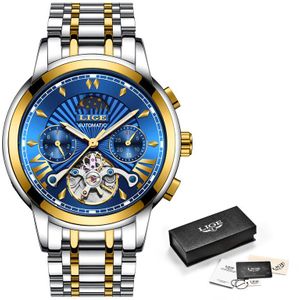 LUIK heren horloges top brand luxe business Automatische klok Tourbillon waterdicht Mechanische horloge relogio masculino