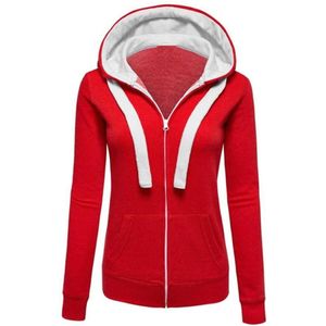 Rode Warme Truien Winter Warm Sweatershirt Outdoor Sport Cotton Blend Jacket Zip Lange Mouw Capuchon JLY0827