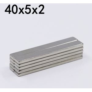 2/5/10/50 Stuks 40X5X2 Neodymium Magneet 40Mm X 5Mm X 2Mm N35 Ndfeb Blok Super Krachtige Sterke Permanente Magnetische Imanes