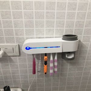 Antibacteria Uv Licht Ultraviolet Tandenborstel Sterilisator Automatische Tandpasta Dispenser Dispenser Tandenborstel Houder Orale Cleaner