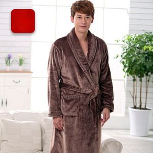 Mannen Casual Kimono Badjas Herfst Winter Flanel Lang Gewaad Dikke Warme Nachtkleding 3XL Nachtjapon Mannelijke Losse Homewear F24