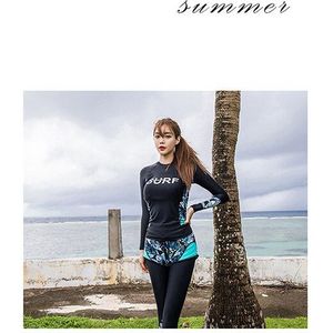 Meiyier Paar Bijpassende Mannen En Vrouwen Rashguard Lange Mouw Swim Shirt Broek Shorts Mode Surf Pak Voor Liefhebbers